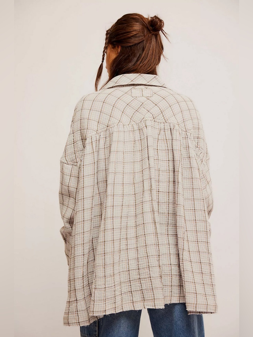 Free People Cardiff Plaid Top size M - Picture 4 of 13